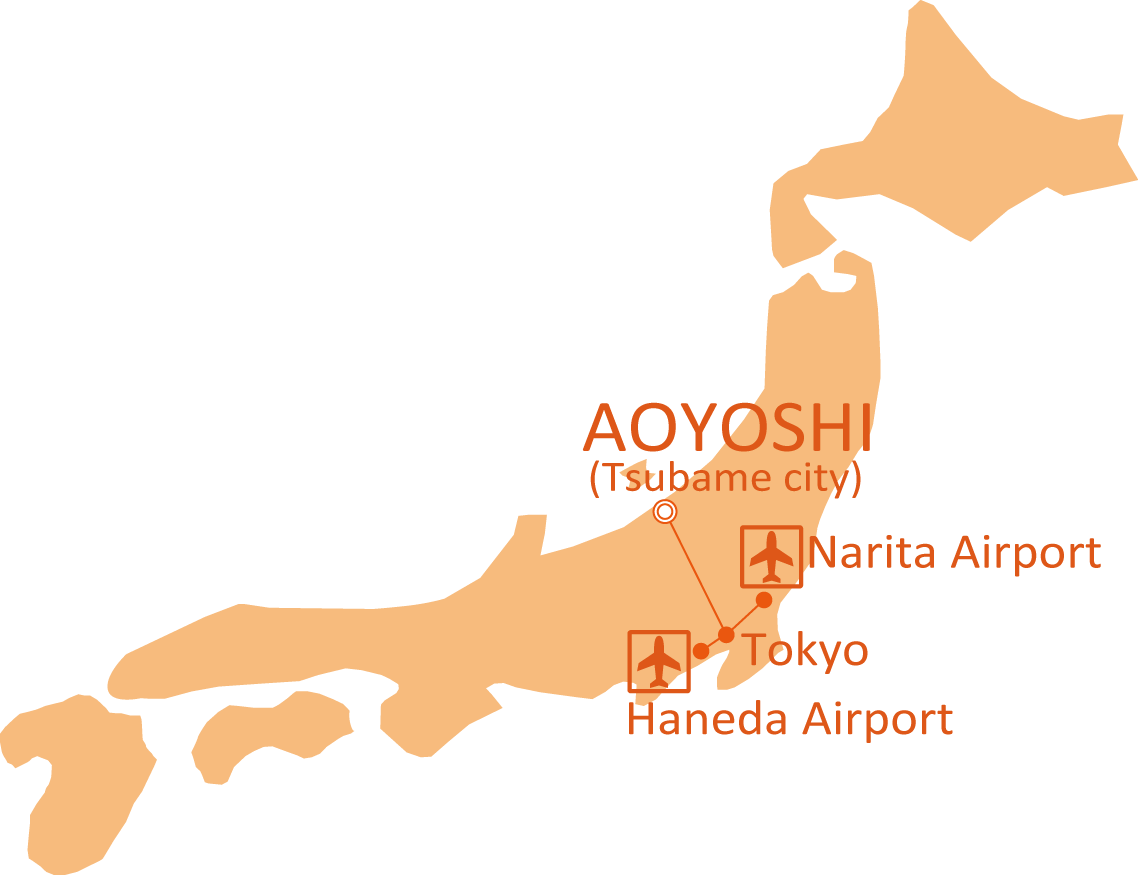 Map from Narita or Haneda airport to AOYOSHI